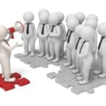 3d man talking to group