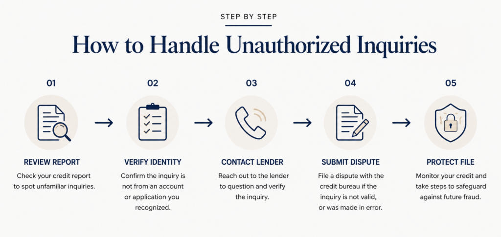 Unauthorized Credit Inquiries: What They Are and How to Handle Them 6 How to Handle Unauthorized Inquiries